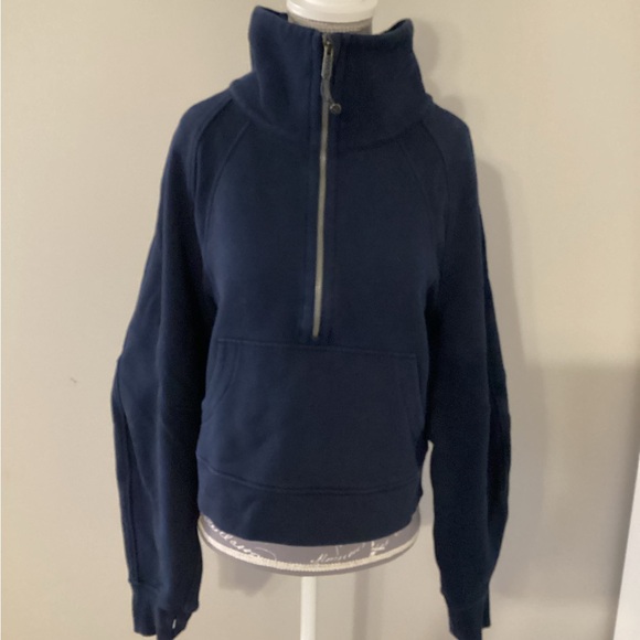 Tops - Lululemon Scuba Funnel neck half zip Navy Sweatshirt(M/L)